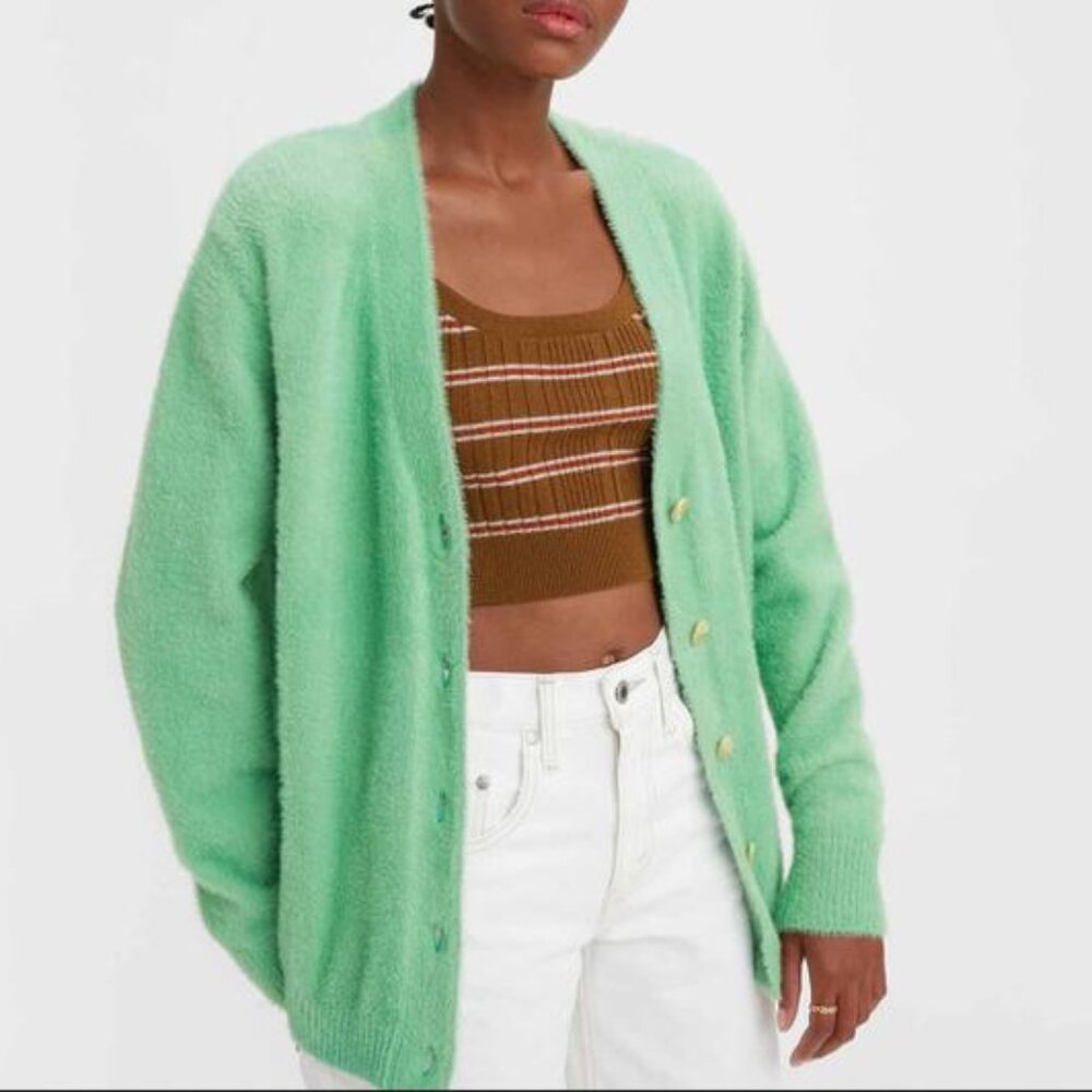 *NEW Levi's Cosy Retro Dad Cardigan Green Size Small